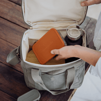 rectangle Stainless Steel  lunch box with outback silicone lid