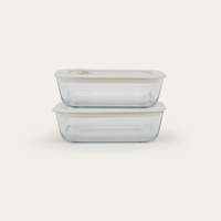 Glass Food Containers | Square 2pk