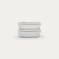 Glass Food Containers | Square 2pk