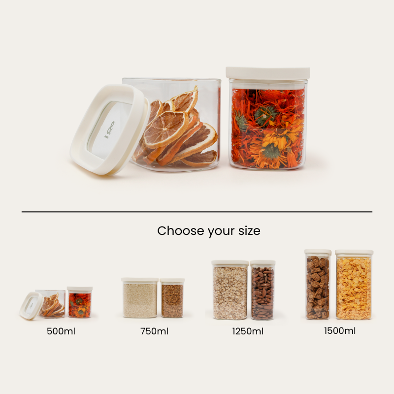 Tallow Rectangle Glass Pantry Jars | 2pk