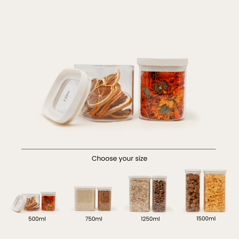 Tallow Rectangle Glass Pantry Jars | 2pk