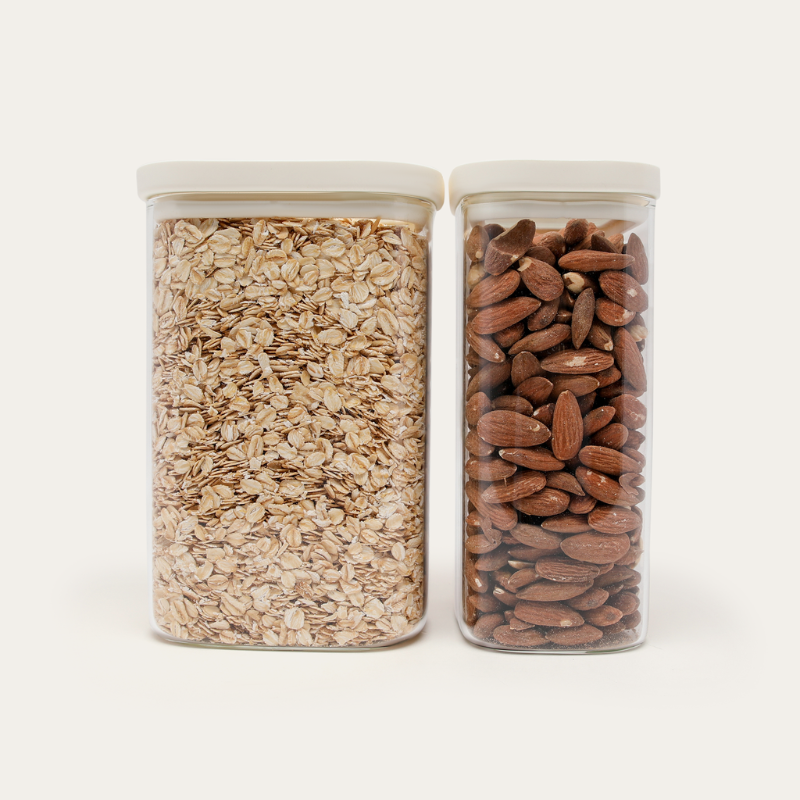 Tallow Rectangle Glass Pantry Jars | 2pk