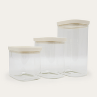 Tallow Rectangle Glass Pantry Jars | 2pk
