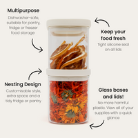 Tallow Rectangle Glass Pantry Jars | 2pk