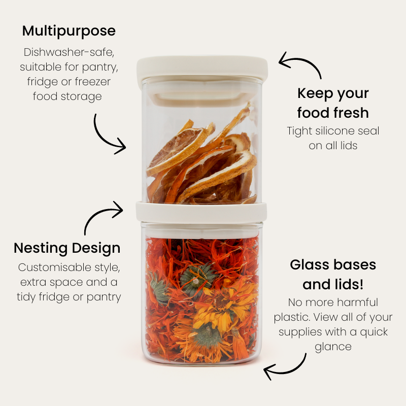 Tallow Rectangle Glass Pantry Jars | 2pk