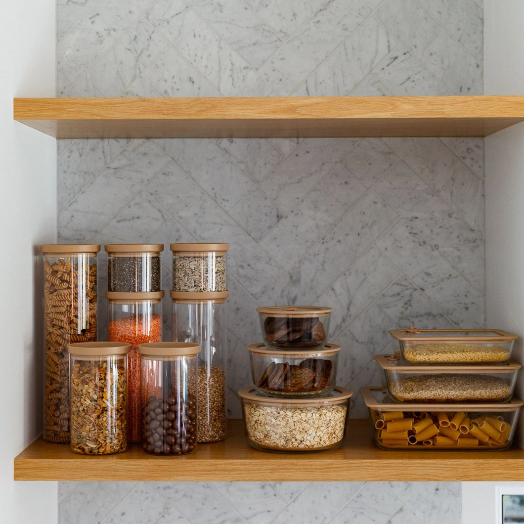 Jar For Storage Glass Pantry Storage Jars | Pantry Shelf Organisers
