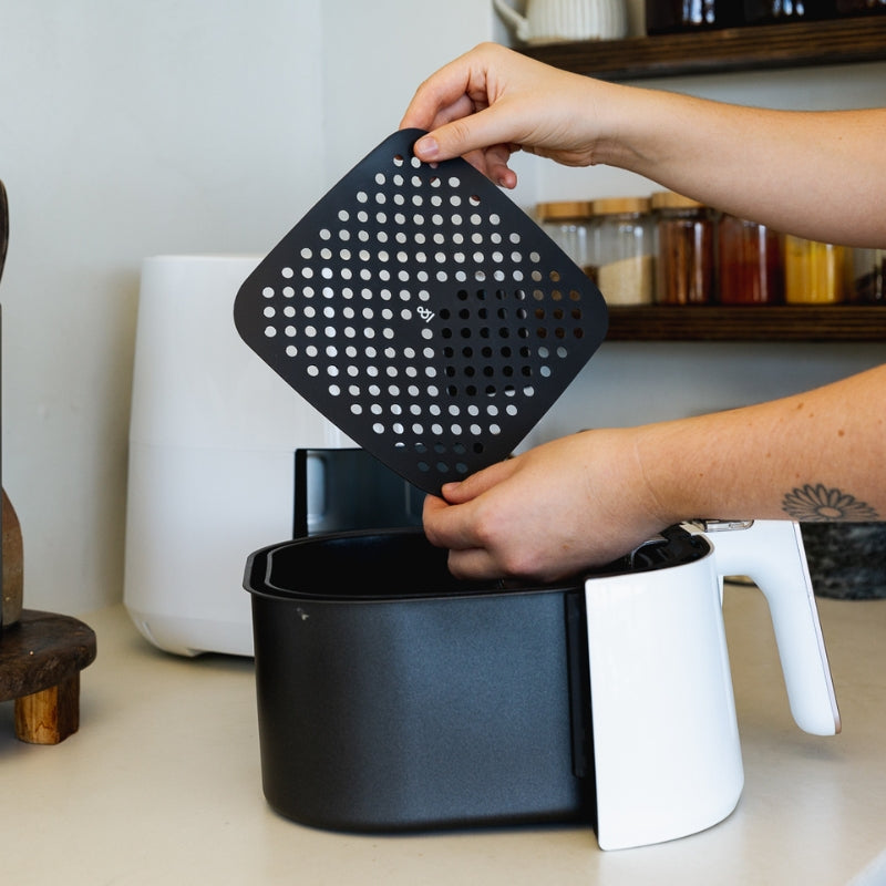 Reusable square Silicone Air Fryer mats for baking and cooking
