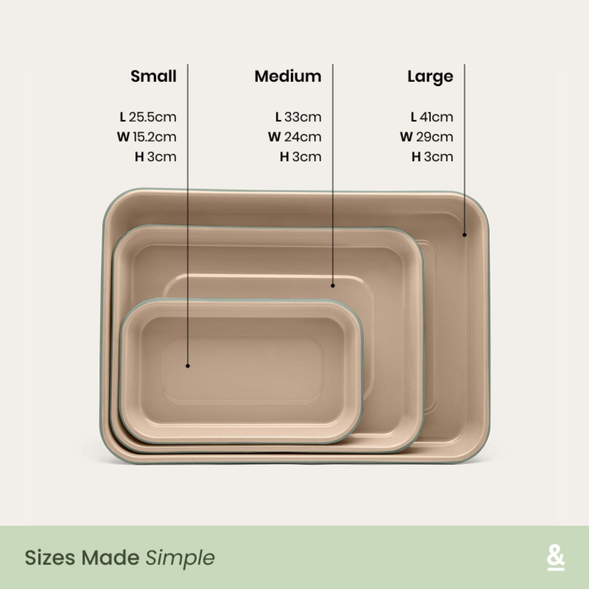Enamel Baking Tray Set | 3 Piece