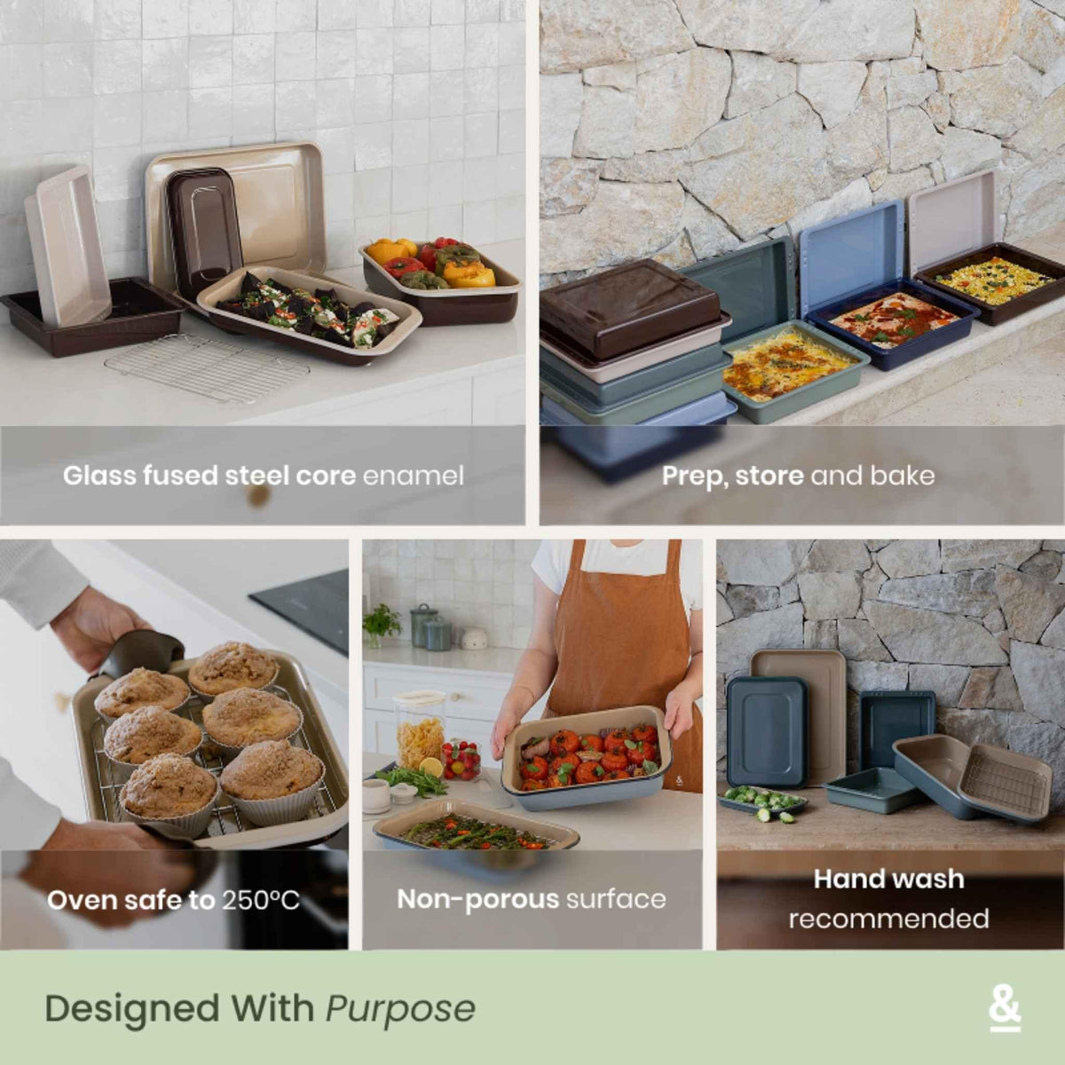 Enamel Baking Tray Set | 3 Piece