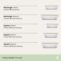 Glass Food Containers | Square