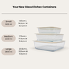 Glass Food Containers | Square Mixed 3pk