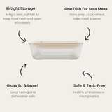 Glass Food Containers | Rectangle Mixed 3pk