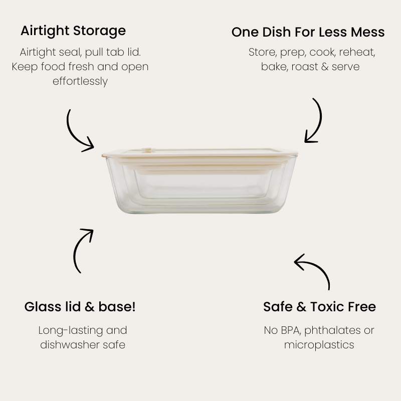 Glass Food Containers | Rectangle Mixed 3pk