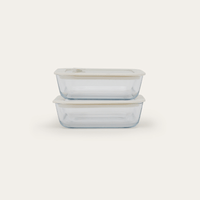 Glass Food Containers | Square 2pk