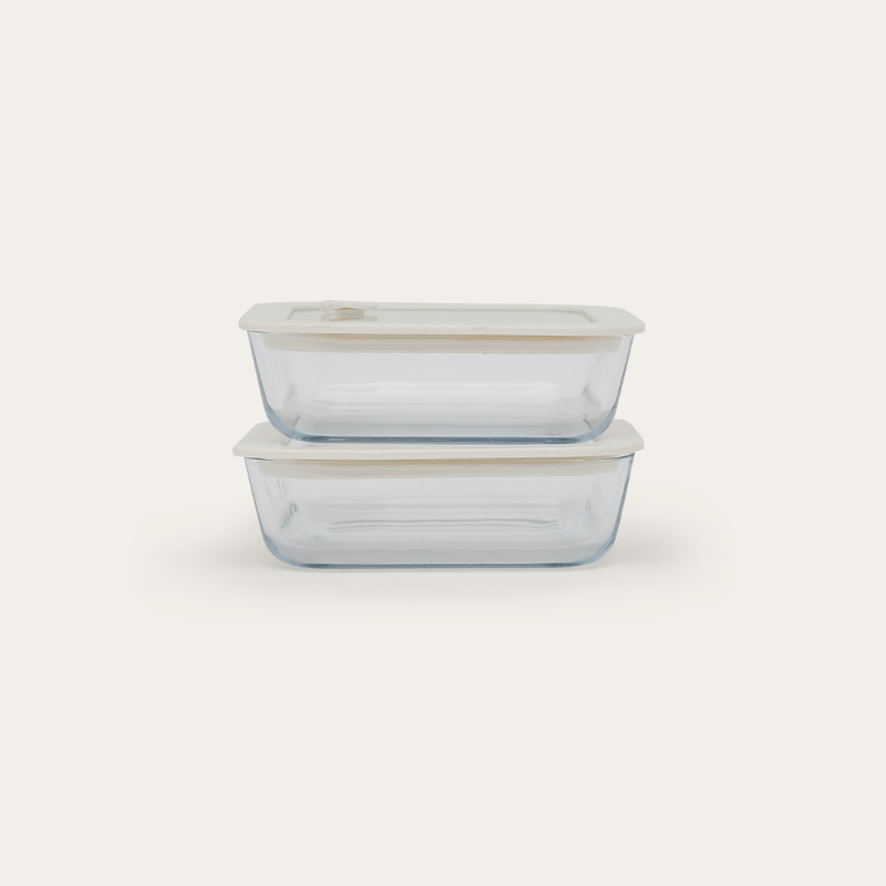Glass Food Containers | Square 2pk