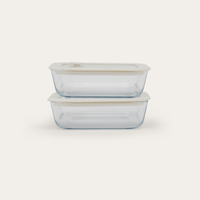 Glass Food Containers | Square 2pk