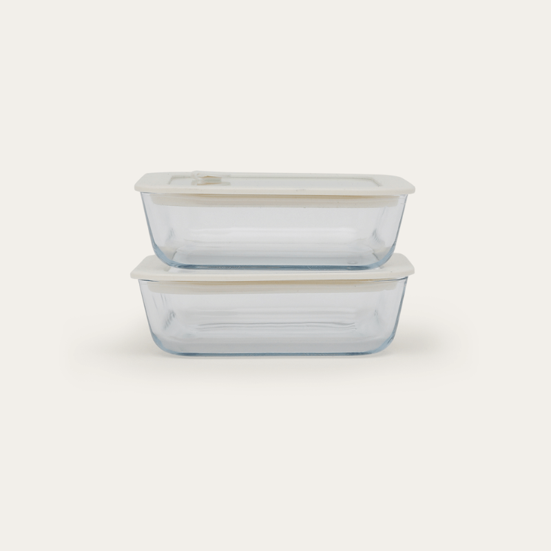 Glass Food Containers | Square 2pk