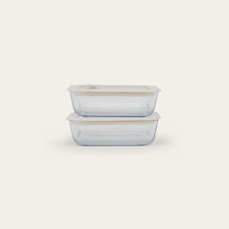 Glass Food Containers | Square 2pk