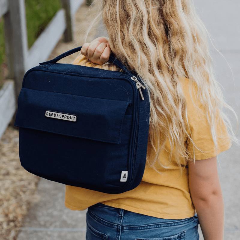 Insulated Lunch Bag Navy Lunch Bag Organic Cotton