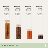 Wategos Round Glass Pantry Storage Jars