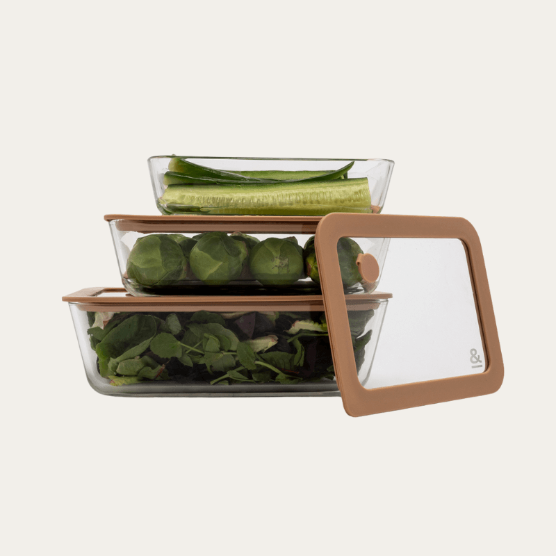 Glass Food Containers | Rectangle Mixed 3pk