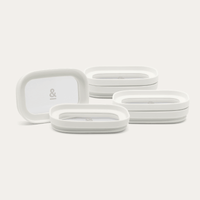 Tallow Rectangle Glass Pantry Jars | Lids Only