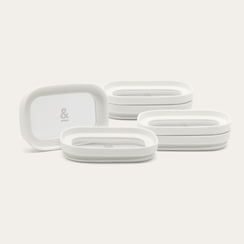 Tallow Rectangle Glass Pantry Jars | Lids Only