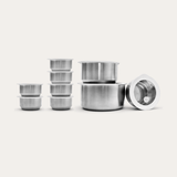 Round Stainless Steel & Glass Containers Sets