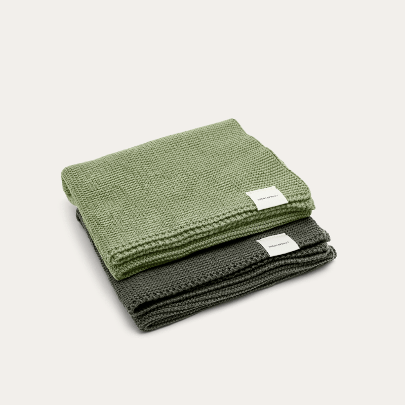Knitted Tea Towel Set | Organic Cotton