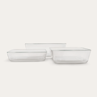 Glass Food Containers | Rectangle | Bases Only