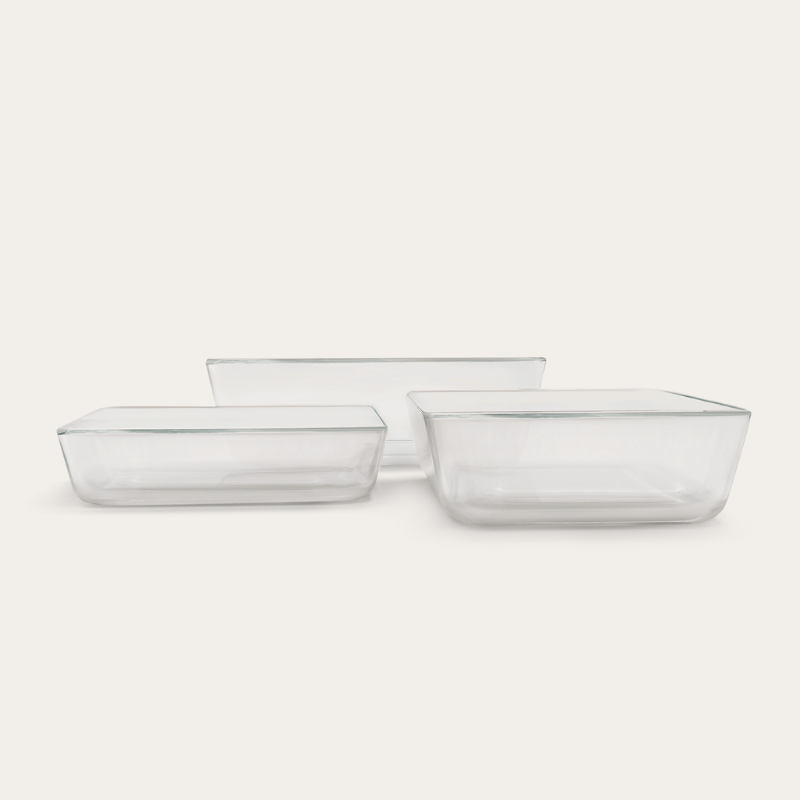 Glass Food Containers | Rectangle | Bases Only