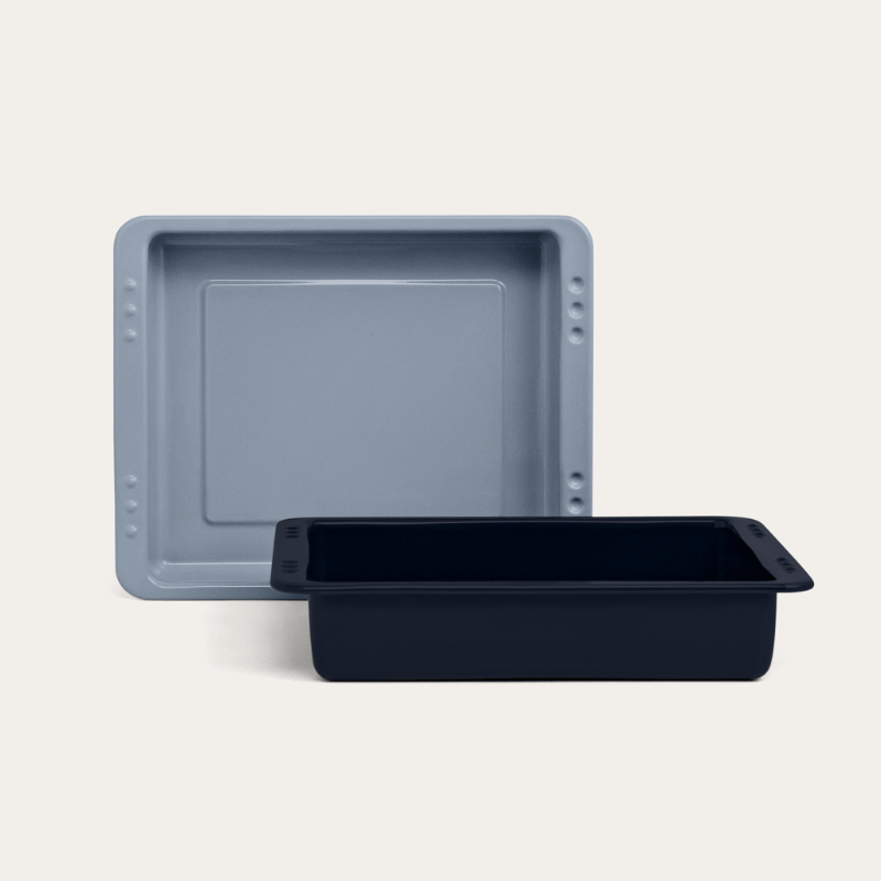 Enamel Covered Roasting Dish Set  | 2 Piece