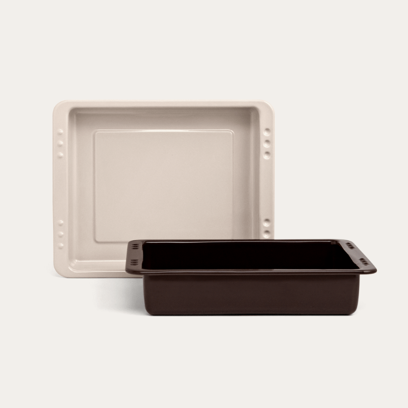 Enamel Covered Roasting Dish Set  | 2 Piece