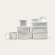 Rectangle Stainless Steel and Glass Containers | 9pk