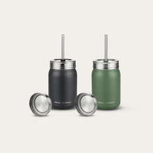 Plastic-free Stainless Steel Smoothie Cups with straw