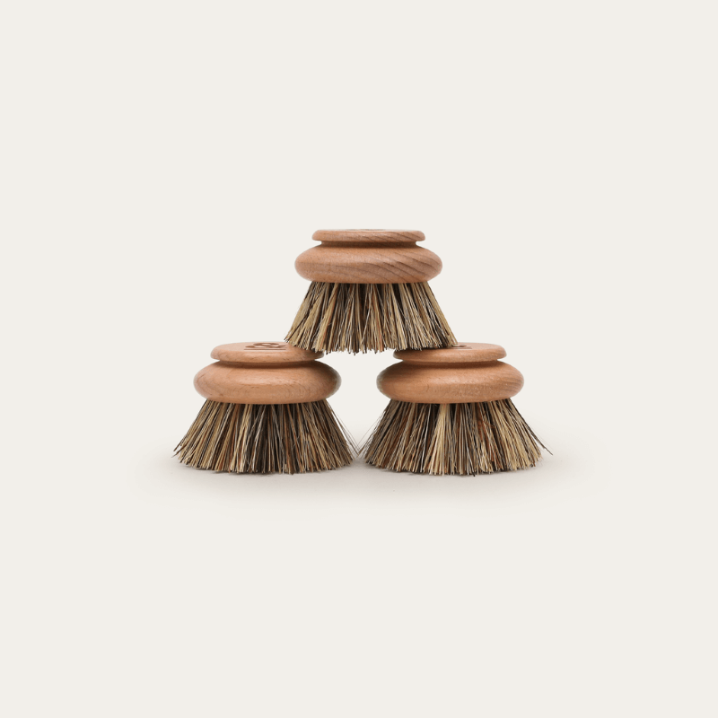 Natural dish brush head replacements