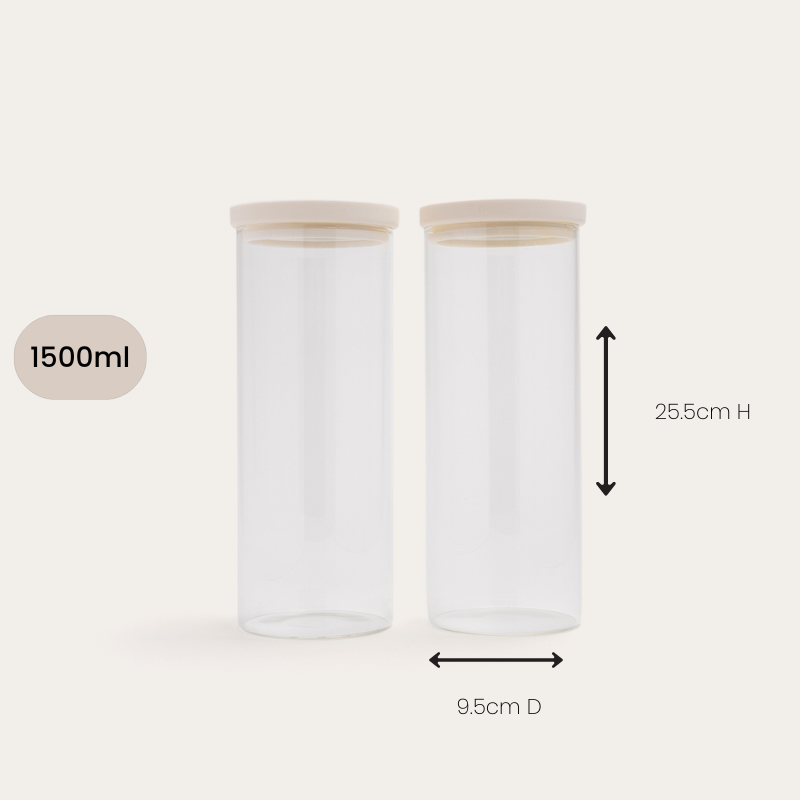 Wategos Glass Pantry Jars 2pk | Oat Milk 1500ml