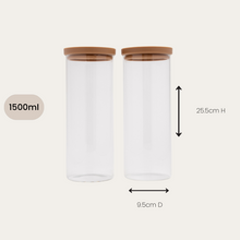 Wategos Glass Pantry Jars 2pk | Praline 1500ml