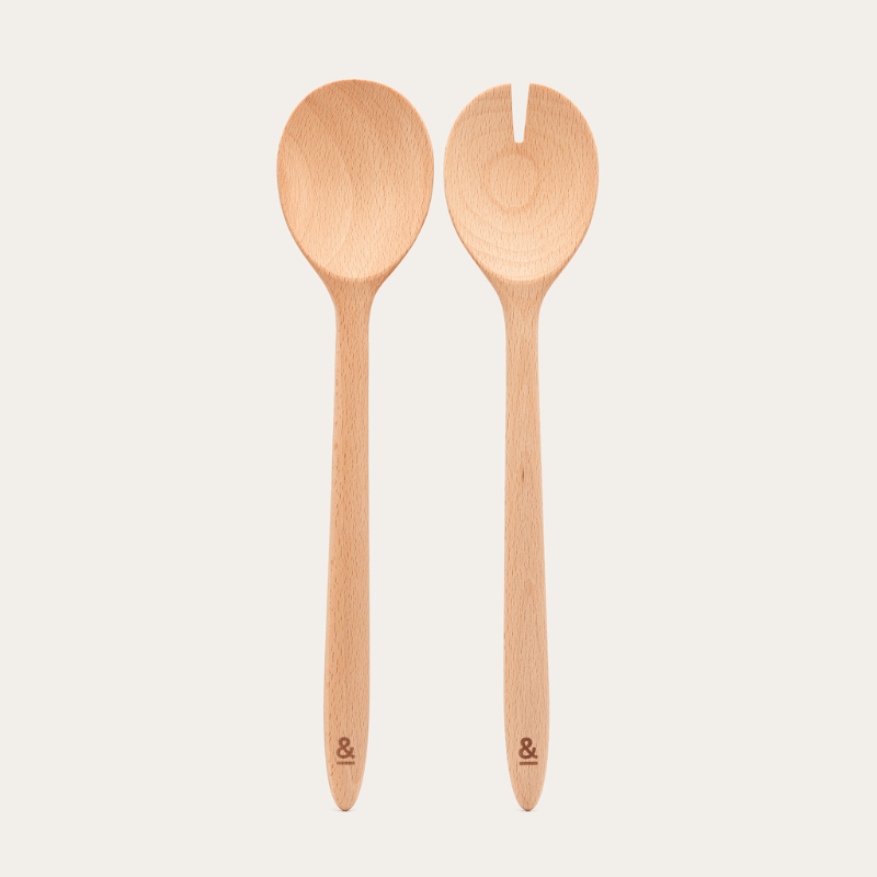 Wooden Beechwood Salad Servers
