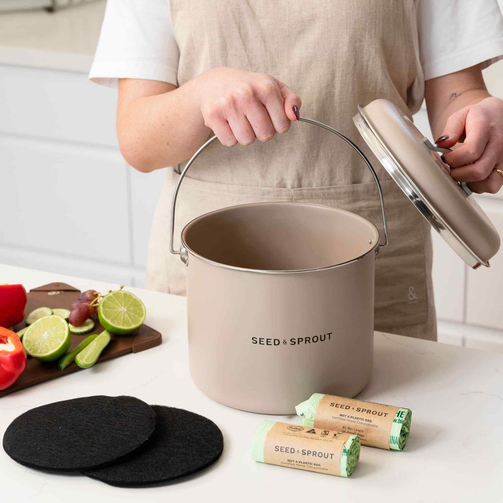 Kitchen Compost Bin | Almond