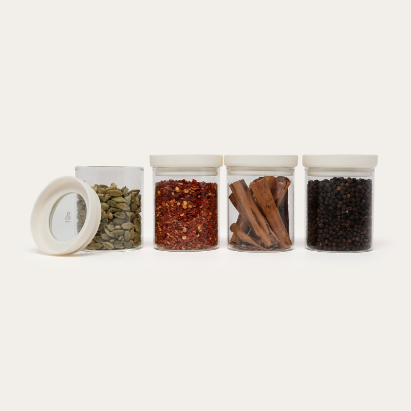 Belongil Glass Spice Jars 4pk