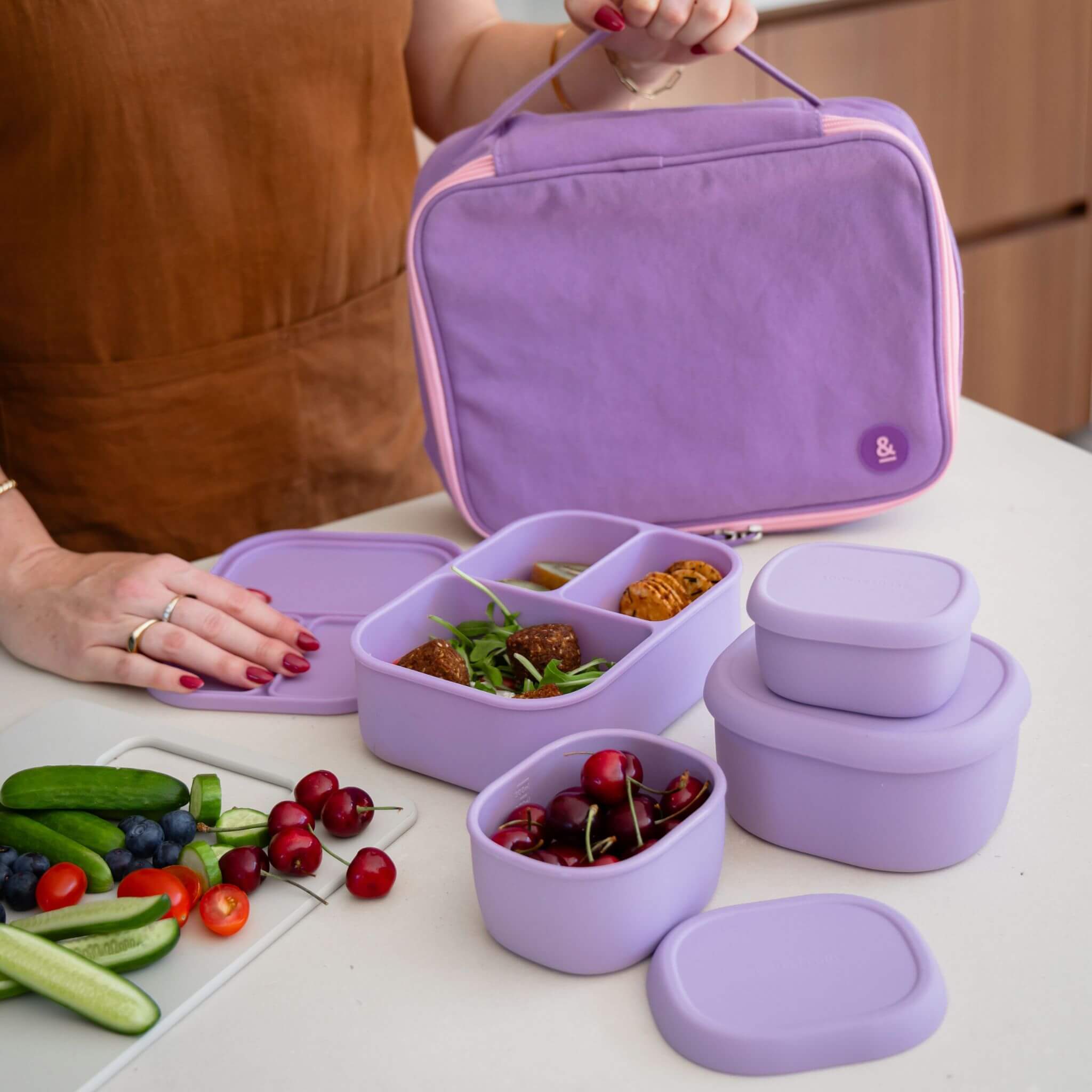 Silicone Bento Box & Snack Box Set | Bag