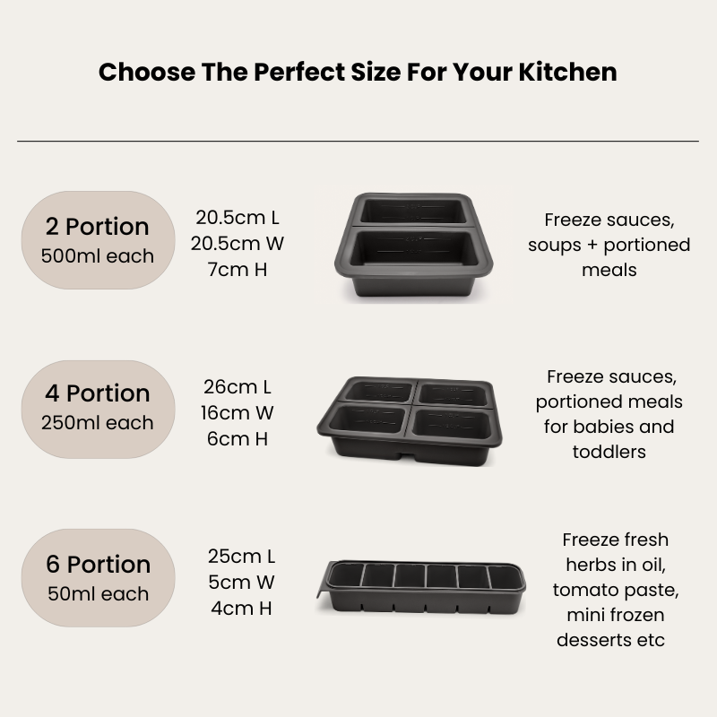 2 Portion Silicone Freezer Tray