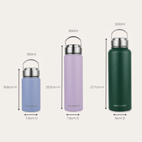 the 3 sizes of the drink bottles ranging from small 350ml to large 1200ml