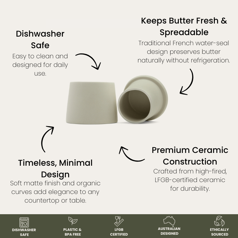 Ceramic French Butter Dish with Lid