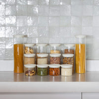 Wategos Round Glass Pantry Jars | Oat Milk