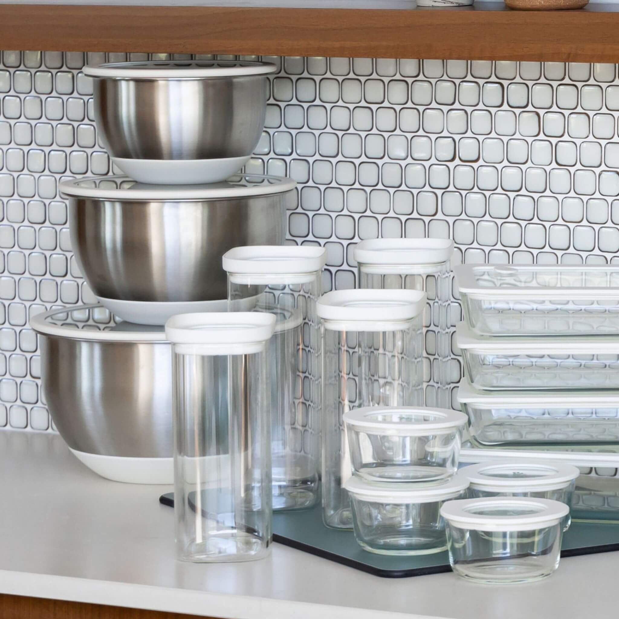 Tallow Rectangle Glass Pantry Jars | 2pk