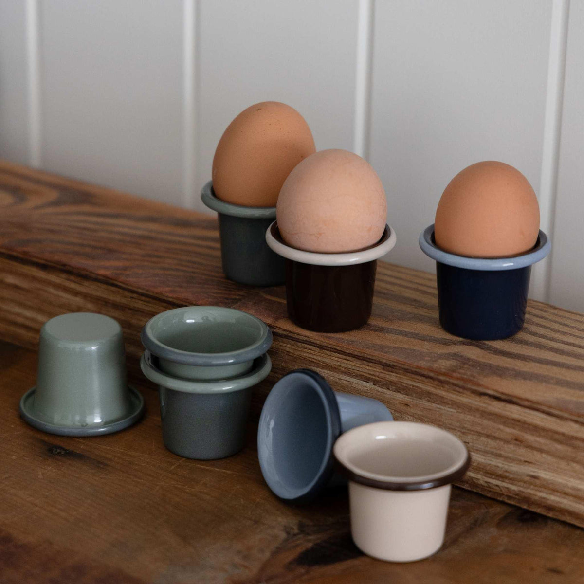 Enamel Egg Cup Set