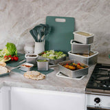 Rectangle Stainless Steel and Glass Containers Bundle