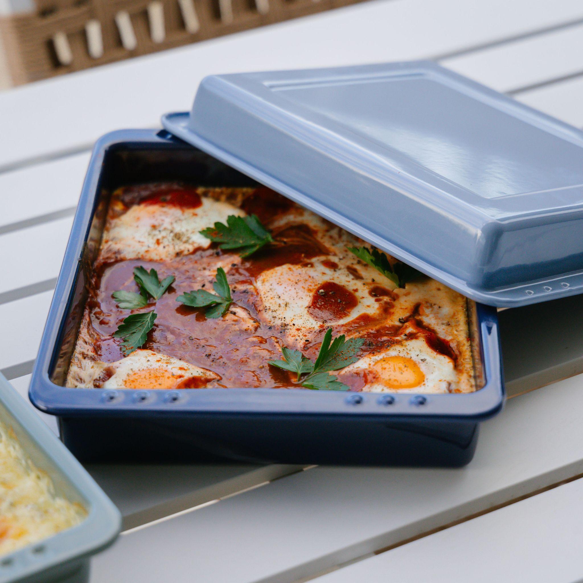 Enamel Covered Roasting Dish Set  | 2 Piece